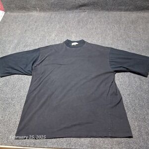 VTG Poeta Moda Visitor Shirt Men XXL Black 2 Tone Short Sleeve Mercerized